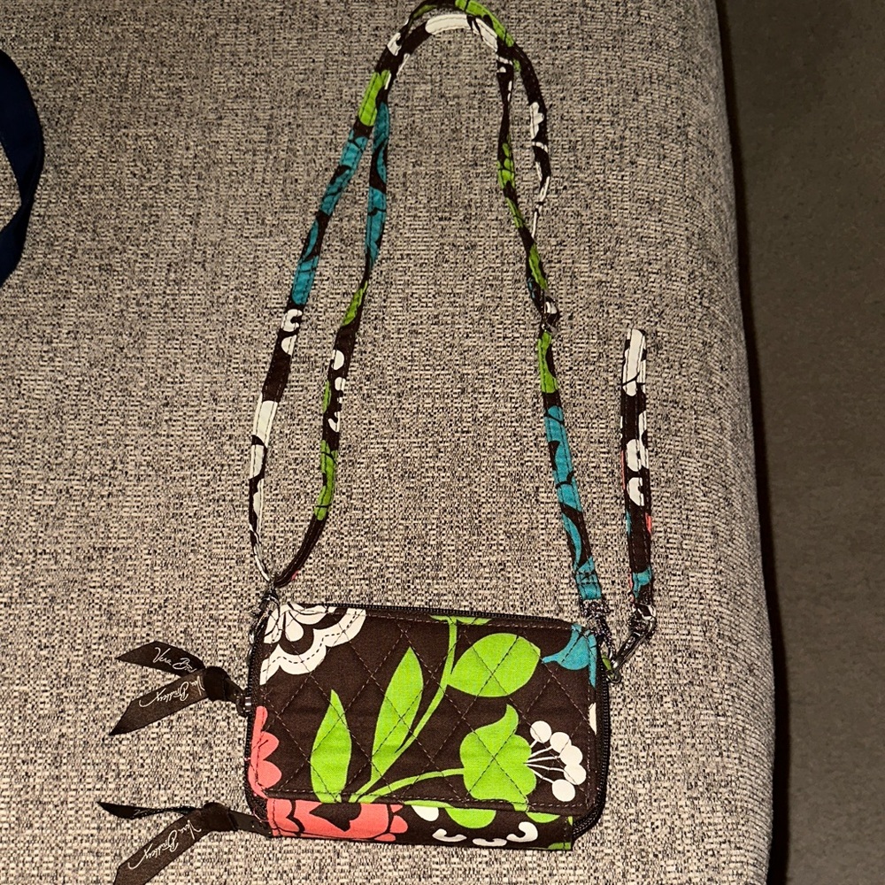 Vera Bradley Colorful Floral Crossbody Bag - Brown, Green, Pink